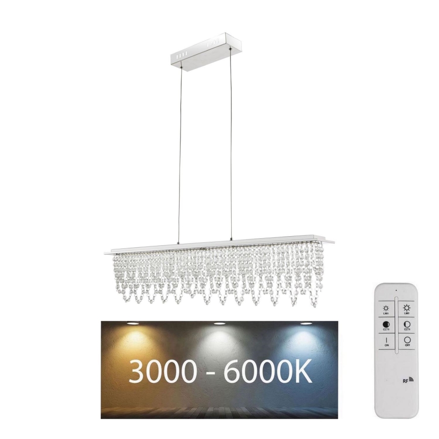 Globo - LED Stmievateľný krištáľový luster na lanku LED/24W/230V 3000-6000K + diaľkové ovládanie