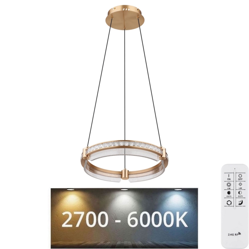 Globo - LED Stmievateľný krištáľový luster na lanku LED/36W/230V 2700K-6000K + diaľkové ovládanie