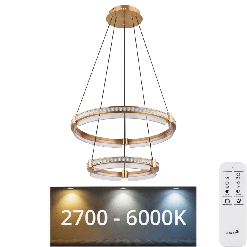 Globo - LED Stmievateľný krištáľový luster na lanku LED/78W/230V 2700K-6000K + diaľkové ovládanie