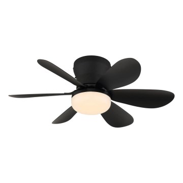 Globo - LED stmievateľný stropný ventilátor LED/5W/230V 2700-6500K čierny + diaľkové ovládanie