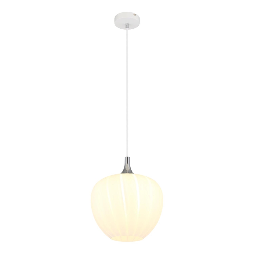 Globo - Luster na lanku 1xE27/60W/230V pr. 29 cm biela