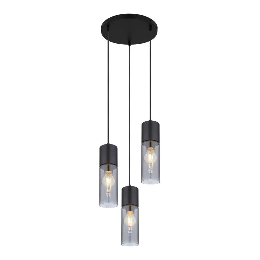 Globo - Luster na lanku 3xE27/25W/230V pr. 30 cm čierna