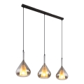 Globo - Luster na lanku 3xE27/60W/230V čierna