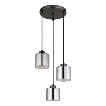Globo - Luster na lanku 3xE27/60W/230V lesklý chróm pr. 33 cm