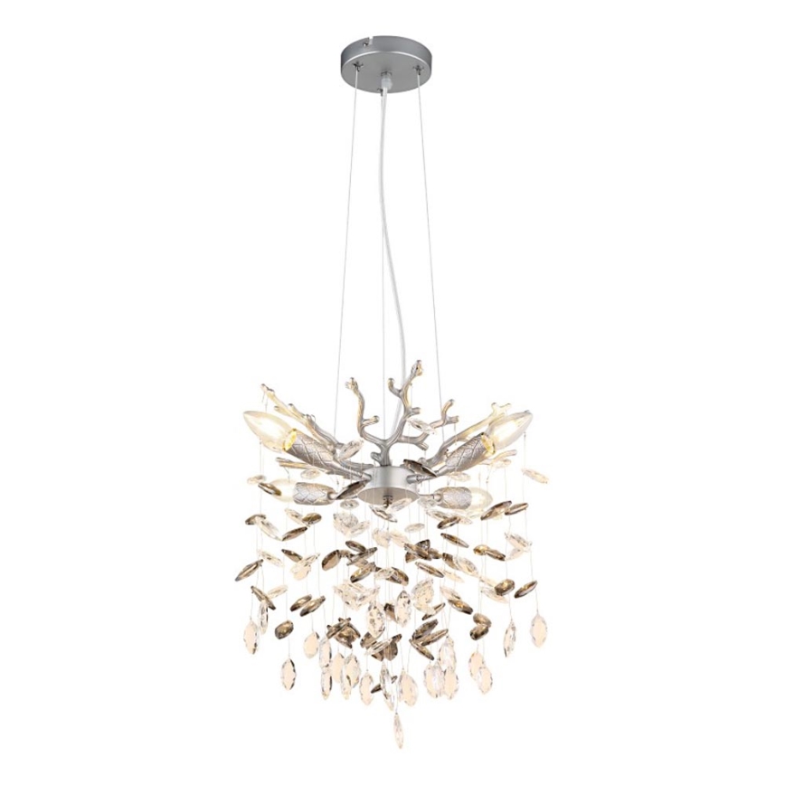 Globo - Luster na lanku 4xE14/40W/230V strieborný