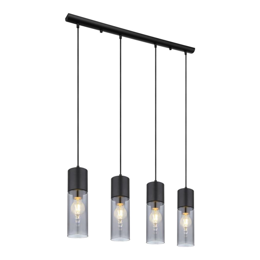 Globo - Luster na lanku 4xE27/25W/230V čierna