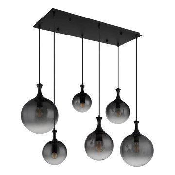 Globo - Luster na lanku 6xE27/10W/230V čierna