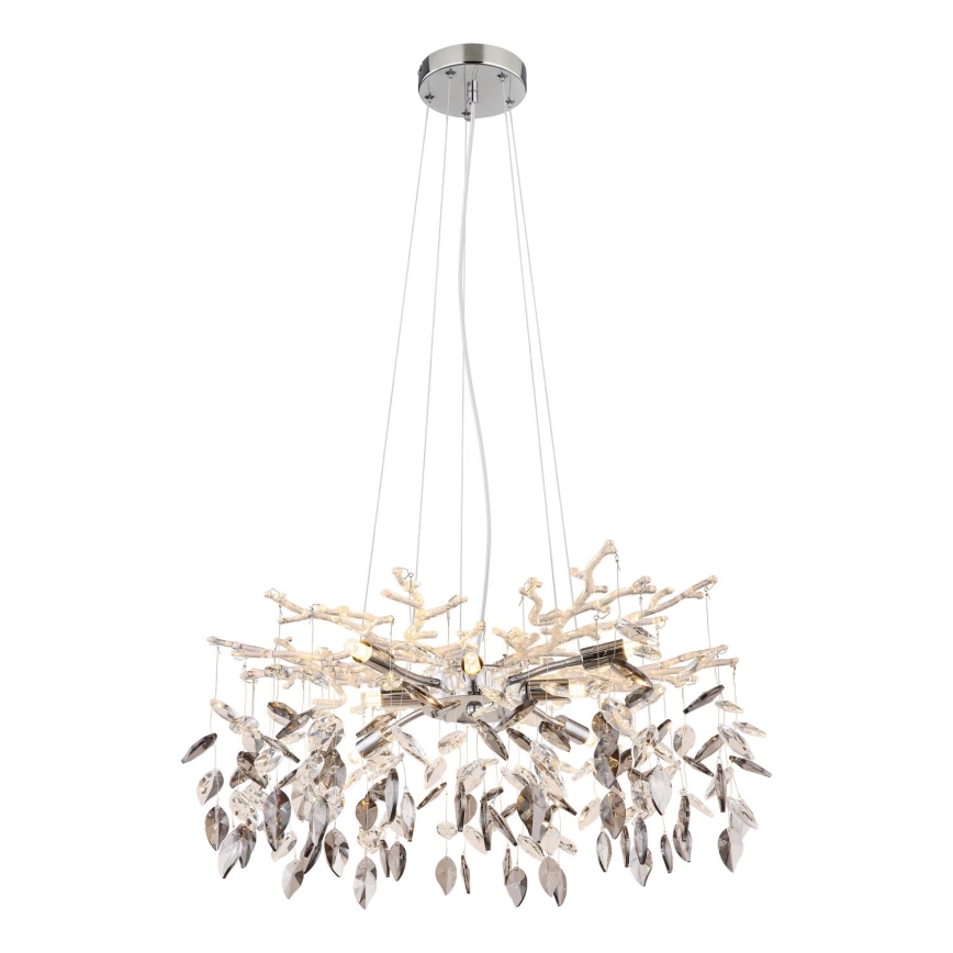 Globo - Luster na lanku 8xG9/8W/230V pr. 61 cm lesklý chróm