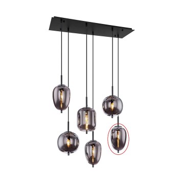 Globo - Náhradné sklo k lustru BLACKY E14 čierne pr. 15,8 cm