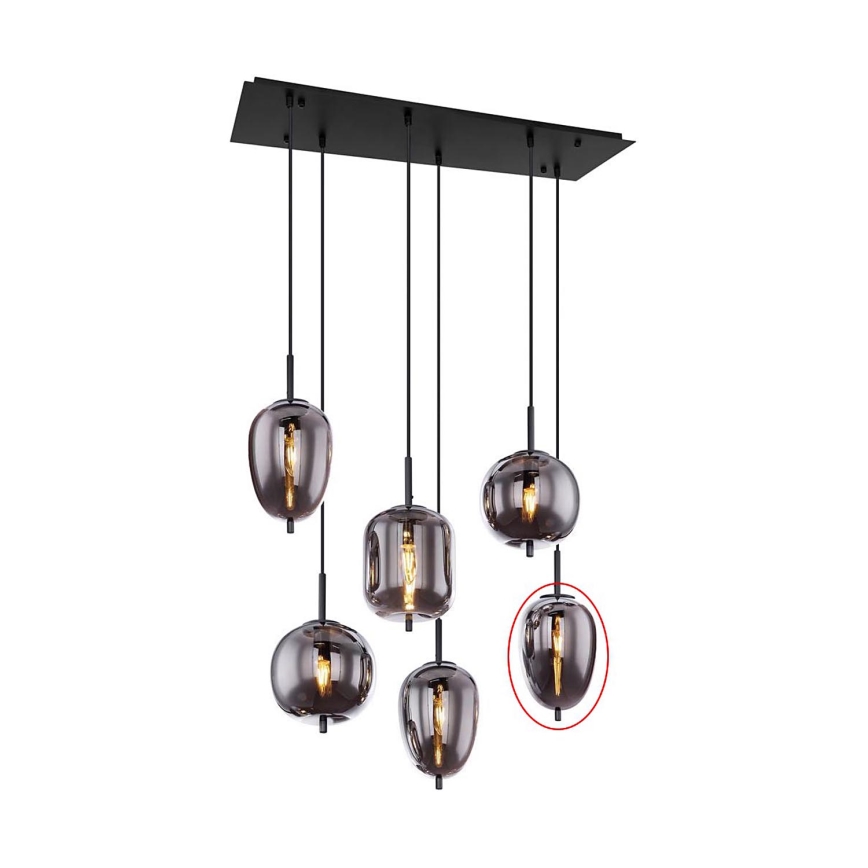 Globo - Náhradné sklo k lustru BLACKY E14 čierne pr. 15,8 cm