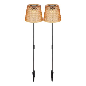 Globo - SADA 2x LED Solárne svietidlo LED/0,06W/3V IP44 oranžová