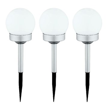 Globo - SADA 3x LED Solárne svietidlo LED/0,06W/3V 4000K pr. 10 cm IP44