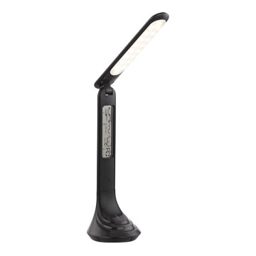 Globo - stmievateľná nabíjacia stolná LED lampa s displejom, 4 W, 230 V, 2200 mAh, čierna
