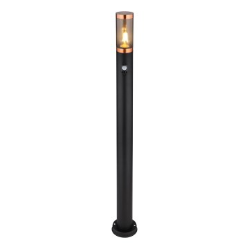 Globo - Vonkajšia lampa so senzorom 1xE27/15W/230V IP44 110 cm čierna/meď