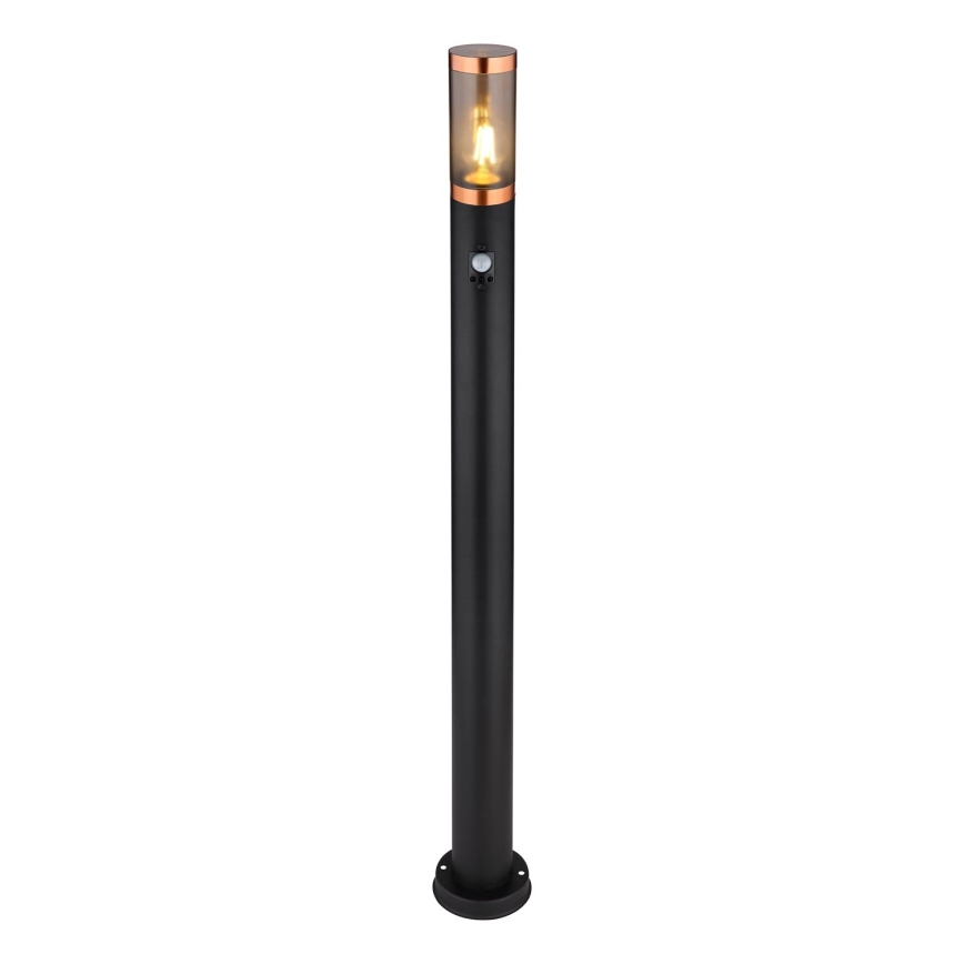 Globo - Vonkajšia lampa so senzorom 1xE27/15W/230V IP44 110 cm čierna/meď
