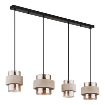 Globo - Závesný luster na lanku 4xE27/40W/230V travertín