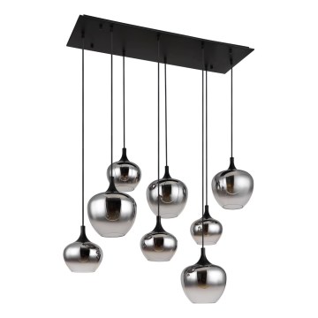 Globo - Závesný luster na lanku 8xE27/40W/230V čierny