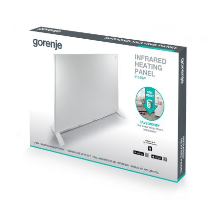 GORENJE IR540W - Inteligentný elektrický infračervený panel 540 W s časovačom IP44 Wi-Fi biela