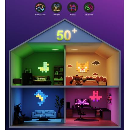 Govee - 10x inteligentný mini RGBIC panel Wi-Fi