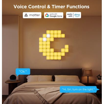 Govee - 10x inteligentný mini RGBIC panel Wi-Fi