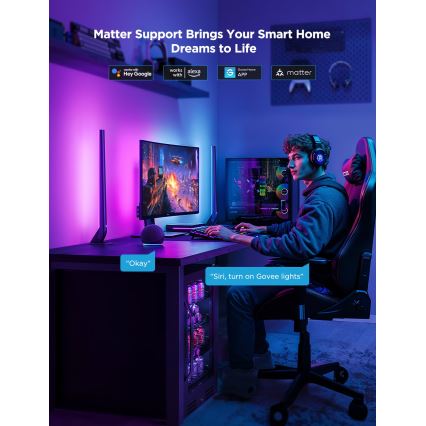 Govee - AI Sync Box Kit 2 Inteligentná sada počítačového osvetlenia 27-34 + LED panely Wi-Fi