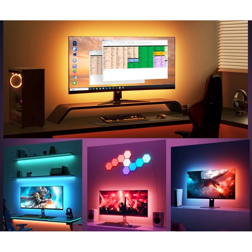 Govee - Dreamview G1 Smart LED RGBIC podsvietenie monitora 27-34" Wi-Fi