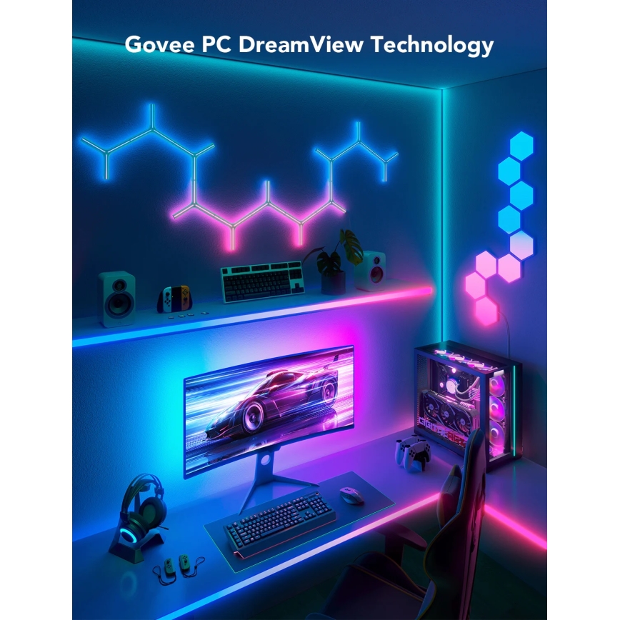 Govee - Dreamview G1 Smart LED RGBIC podsvietenie monitora 27-34" Wi-Fi