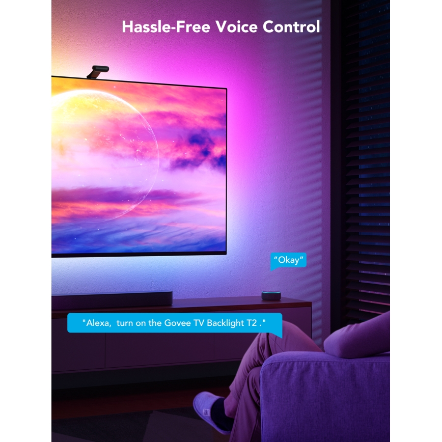Govee - DreamView T2 DUAL TV 75-85 SMART LED podsvietenie RGBIC Wi-Fi + diaľkové ovládanie