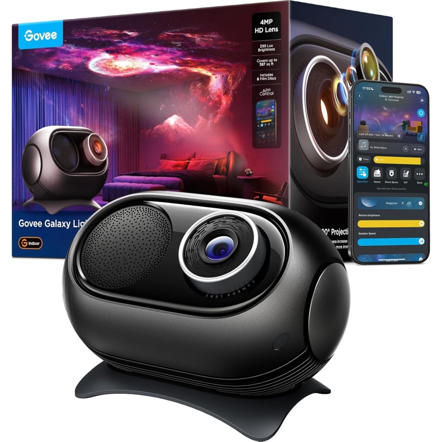 Govee - Galaxy Light Projector 2 Pro Matter s reproduktorom Wi‑Fi