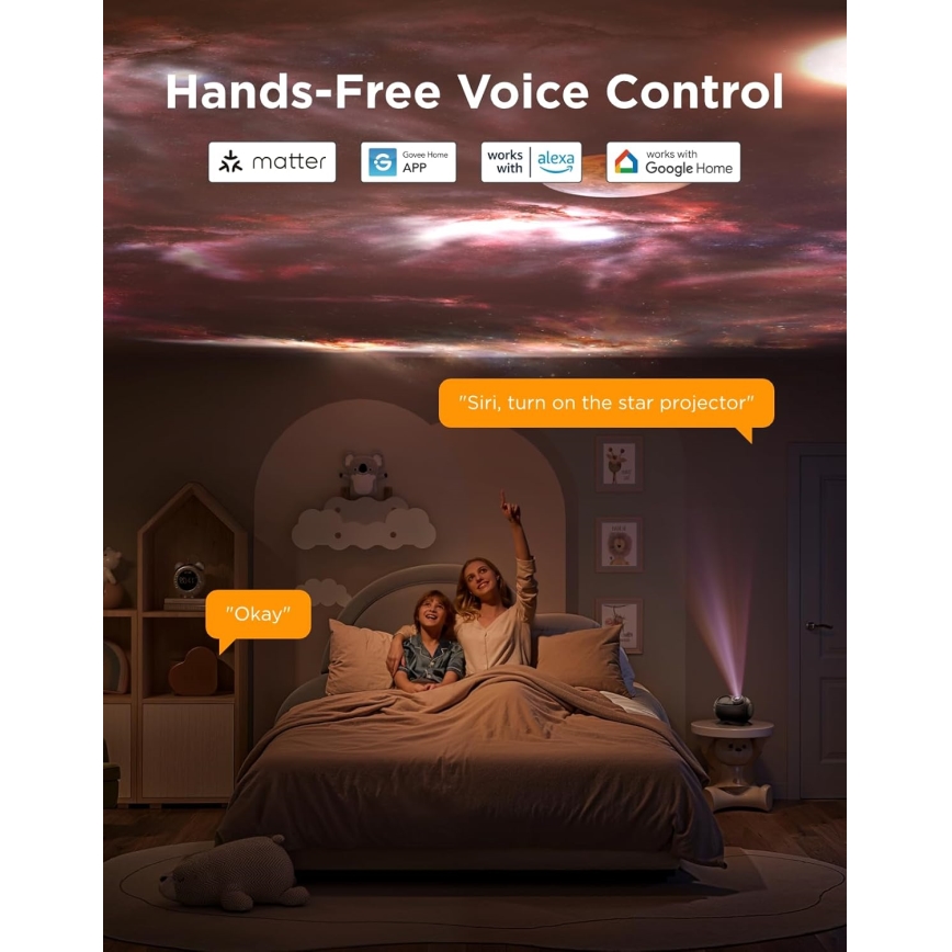 Govee - Galaxy Light Projector 2 Pro Matter s reproduktorom Wi‑Fi