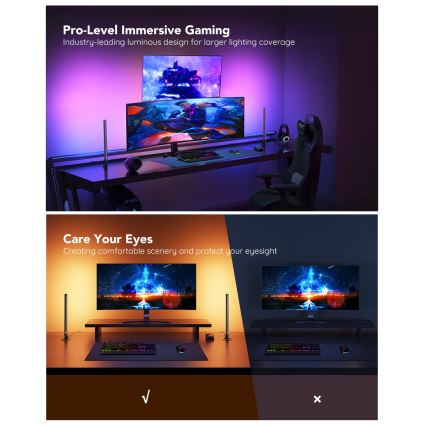 Govee - Inteligentné herné Wi-Fi LED panely + inteligentný duálny biely Wi-Fi ovládač