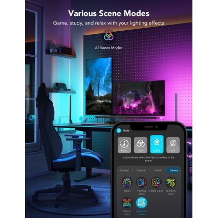 Govee - Inteligentné herné Wi-Fi LED panely + inteligentný duálny biely Wi-Fi ovládač