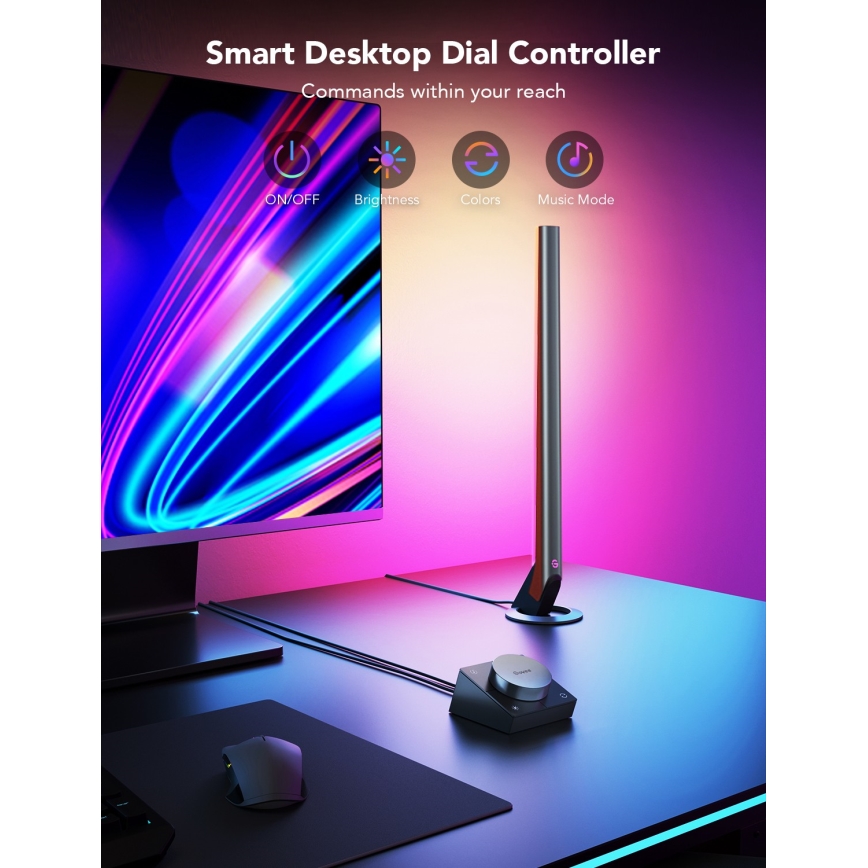 Govee - Inteligentné herné Wi-Fi LED panely + inteligentný duálny biely Wi-Fi ovládač