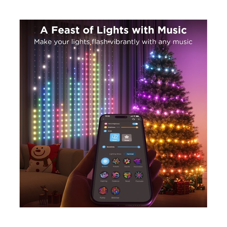 Govee - LED RGB Stmievateľná dekoračná reťaz LED/15W/230V IP65 Wi-Fi