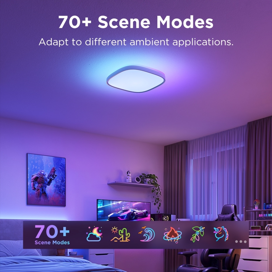 Govee - LED RGBIC Stmievateľné stropné svietidlo LED/24W/230V 2700-6500K Wi-Fi