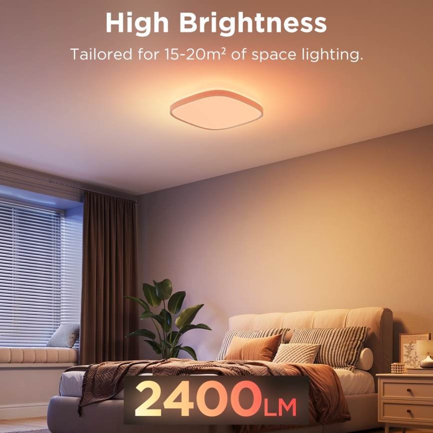 Govee - LED RGBIC Stmievateľné stropné svietidlo LED/24W/230V 2700-6500K Wi-Fi