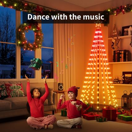 Govee - LED RGBIC Vianočný stromček s hviezdou LED/15W/230V IP65 1,8m Matter Wi‑Fi