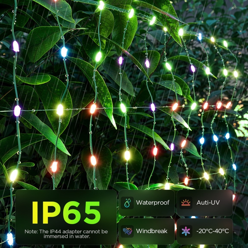 Govee - LED RGBIC Vonkajšia svetelná sieť 143x85cm Wi-Fi Matter IP65