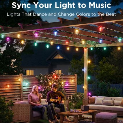 Govee - LED RGBICW Stmievateľná vonkajšia dekoračná reťaz LED/24W/230V IP67 2700-6500K Wi-Fi