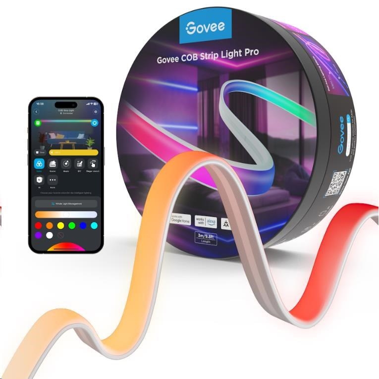Govee - LED RGBICW Stmievateľný pásik COB 3780 diód 3m Wi-Fi Matter