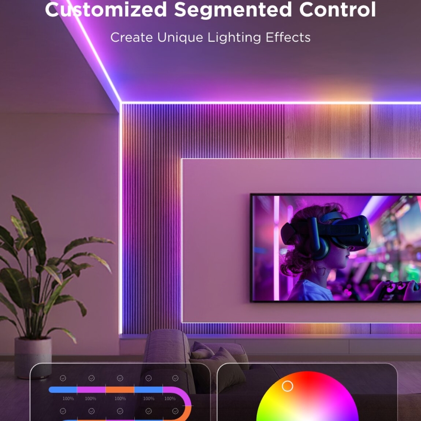 Govee - LED RGBICW Stmievateľný pásik COB 3780 diód 3m Wi-Fi Matter
