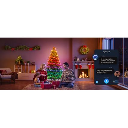 Govee - LED RGBICW Vonkajšia vianočná reťaz 2700-6500K 20m Wi-Fi Matter IP66
