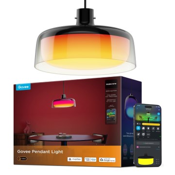 Govee - LED RGBICWW stlmiteľný závesný luster na lane LED/21W/230V Matter Wi-Fi