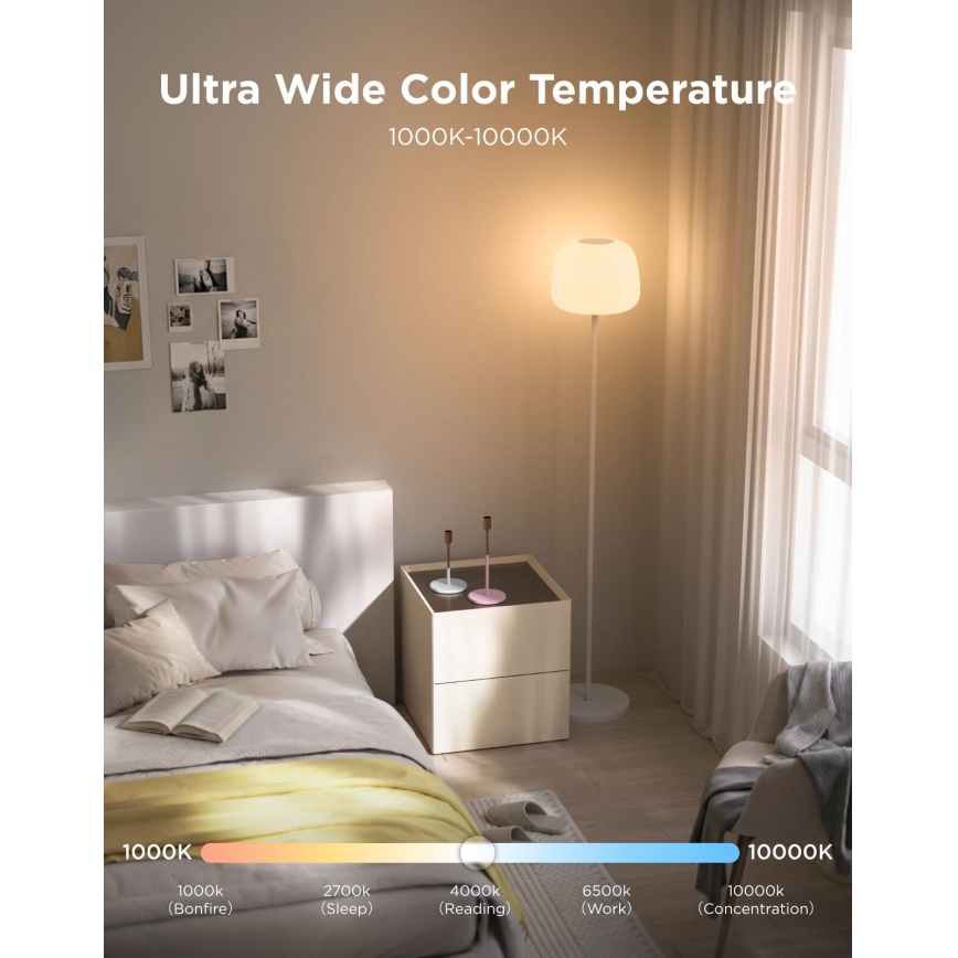Govee - LED RGBICWW Stmievateľná stojacia lampa LANTERN MATTER LED/24W/230V Wi-Fi 160 cm