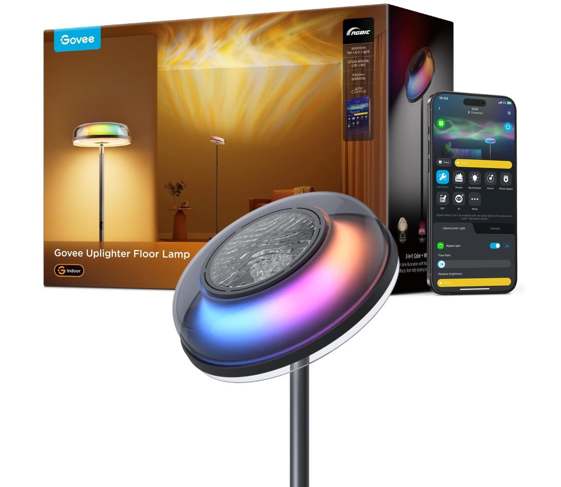 Govee-LED RGBICWW stmievateľná stojaca lampa UPLIGHTER MATTER LED/24W/230V Wi-Fi H60B0311