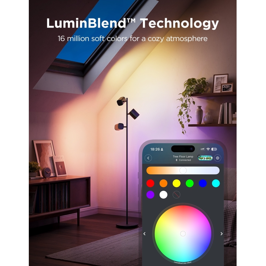 Govee - LED RGBICWW Stmievateľná stojacia lampa TREE MATTER LED/48W/230V Wi-Fi