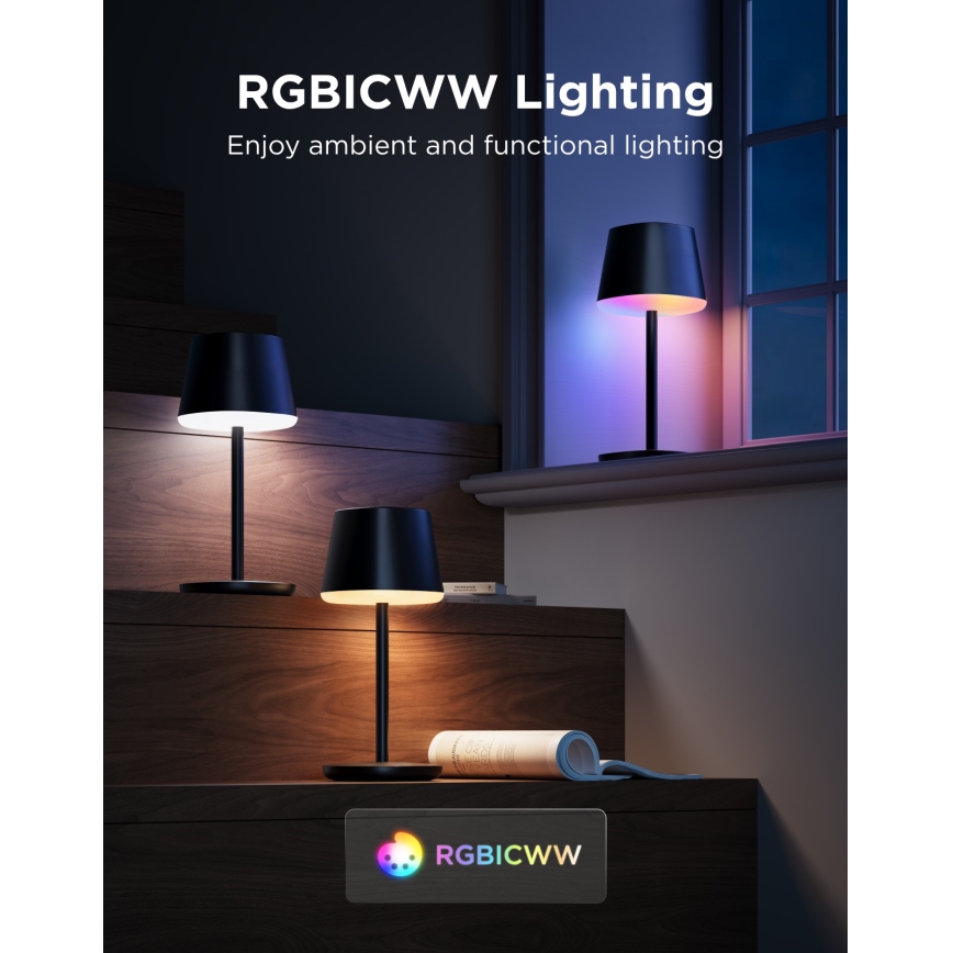 Govee - LED RGBICWW Stmievateľná stolná lampa CLASSIC MATTER LED/10W/5V 4800mAh Wi-Fi