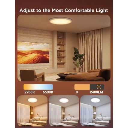 Govee - LED RGBICWW Stmievateľné stropné svietidlo LED/29W/230V, priemer 30 cm, matné, Wi-Fi