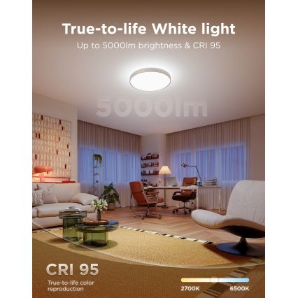 Govee - LED RGBICWW Stmievaľné stropné svietidlo LED/55W/230V pr. 53 cm Matter Wi-Fi