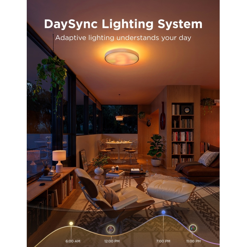 Govee - LED RGBICWW Stmievaľné stropné svietidlo LED/55W/230V pr. 53 cm Matter Wi-Fi